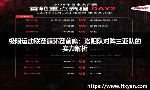 极限运动联赛循环赛前瞻：洛阳队对阵三亚队的实力解析